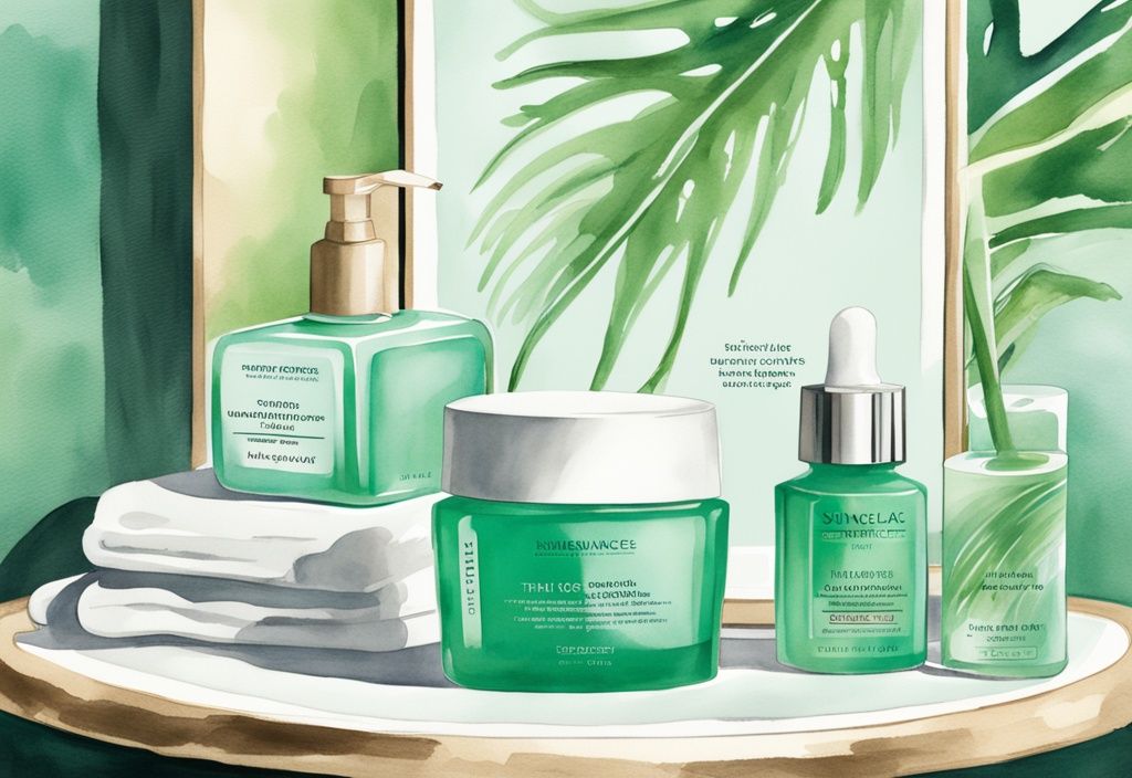 Modern watercolor illustration of Skinceuticals Triple Lipid Restore on a sleek vanity with glowing customer review snippets, highlighting Skinceuticals Triple Lipid Restore reviews.